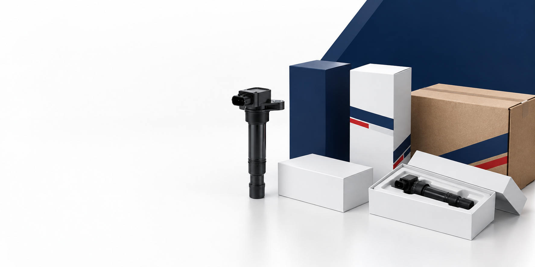 Ignition coil custom packaging concept illustration